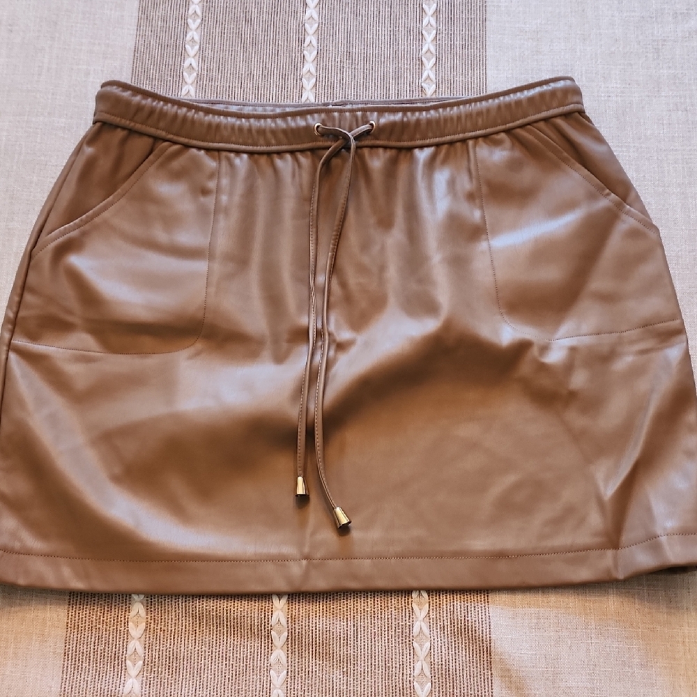 Tan Leather Skirt